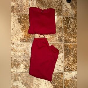 Skims Cotton Fleece Blend Classic Crewneck Sweatshirt & Sweatpants Set